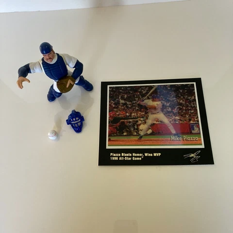 MIKE PIAZZA Starting Lineup Pro Action fig  & Premier INSTANT REPLAY HOLO PHOTO Cover