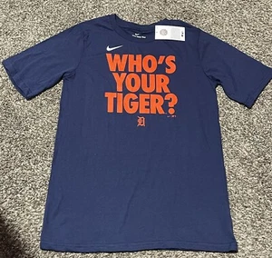 NWT The Nike Tee Detroit Tigers “who’s Your Tiger” Youth XL Blue Cotton - Picture 1 of 3