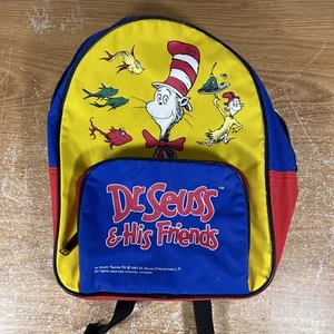 Vintage 1997 "Dr. Seuss and His Friends" Mini Backpack Kids Preschool Bookbag - Picture 1 of 4