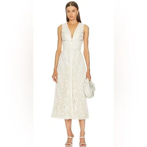 Zimmermann Burnout Sunray Pleated Midi Dress - Picture 1 of 7