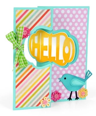 Sizzix Framelits Lively Frame Flip-its Card 10pc #659640 Retail $34.99 Barnard - Image 1 of 4