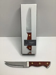Viski Bartender Knife 7” Acacia Wood Handle Double Tipped Stainless Steel - Picture 1 of 7