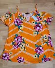 Ladies Orange/multi Print Cold Shoulder Top Size 18 By Yours. New