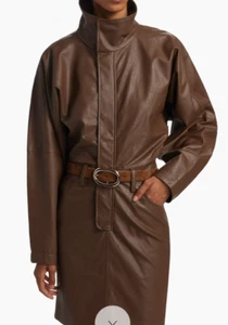 NWT Latest RONNY KOBO Regan brown vegan leather dress sz S, retail $659! - Picture 1 of 9