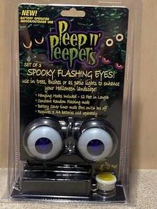 Peep n' Peepers Flashing Eyes Halloween Lights set of 3 Eyeballs Outdoor / New - Picture 1 of 3