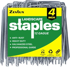Landscape Staples Galvanized Garden Stakes,4 Inch 50 Pack 12 Gauge Heavy Duty Ga - Picture 1 of 12