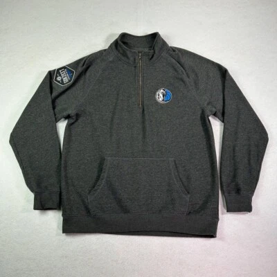 Moletom Dallas Mavericks masculino 1/4 com zíper grande cinza bolsa de manga comprida - Imagem 1 de 4