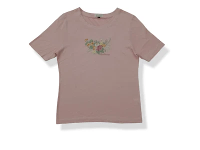 Camiseta Burberrys bordada floral para mujer melocotón talla M Foto 1 de 4