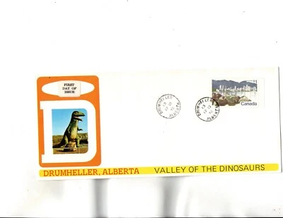 Sc#600 $1.00   FDC DRUMHELLER,AB-Valley of  the DINOSAURS  cachet - Image 1 of 2