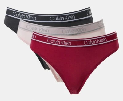 Tanga/cuerda cómoda de bambú para mujer Calvin Klein - gris/ninfa/rojo brote (talla: XS) Foto 1 de 4