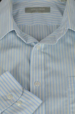 Camisa de vestir de algodón a rayas azul blanco y amarillo Nordstrom para hombre 15,5 x 33 Foto 1 de 3