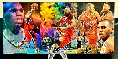 JERRY STACKHOUSE 1996-97 FLAIR SHOWCASE 3 CARD NM/MT PROMO SHEET ROW 0/1/2-LOOK! - Image 1 of 2