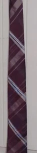 $65 Michael Kors Silk Parliamentarian Plaid Necktie, Burgundy - Picture 1 of 1