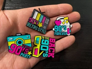 BACK TO THE 90s Retro Style Nineties Look Metal Enamel Pin Badge Brooch - Picture 1 of 7