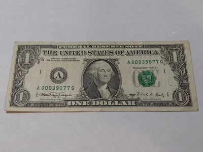 $1 Bill 1988 A Web Press Note 00039077  A/G - Image 1 of 4