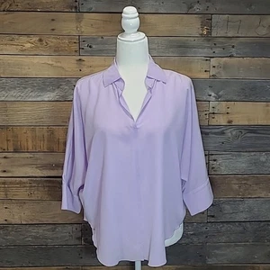 Sourcery Amethyst Purple Washable Silk Blouse Top Size M Sustainable Byron - Picture 1 of 10