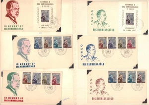 UNITED NATIONS 1961 PANAMA SURINAM CONGO DAG HAMMARSKJOLD FDC COVER + STAMPS - Bild 1 von 2