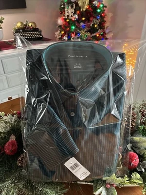 Men’s Brand NEW! Paul Fredrick Long Sleeve Non Iron Dress Shirt  15 x 32 Medium - Image 1 of 4