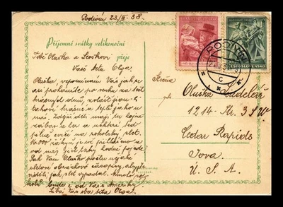 Estampillas Dr Jim Checoslovaquia Doble Estampada Postal Continental 1938 Matasellos Foto 1 de 2