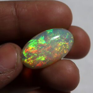 12.2 Cts 24x14.5 MM Natural Top GradeGreen Yellow Red Multi Flash Fire Opal Oval