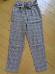 Karierte Hose,  H&M,  Farbe grau/orange, Größe 38 - Neuwertig - Bild 1 von 4