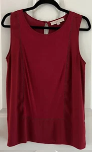 Loft Ann Taylor Deep Red Burgundy Sleeveless Shirt Tank Top Women's Size Medium - Picture 1 of 8