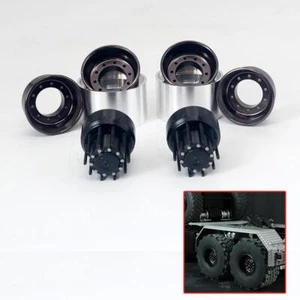 JDM 1Paar Metall hinten Doppelradnabe für TAMIYA DIY 1/14 RC Tractor Truck Auto - Bild 1 von 8