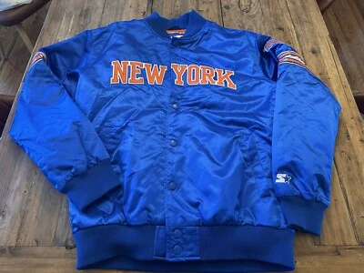 Starter New York Knicks Vintage Jacket Size XL NBA Bomber Satin Quilted Coat - Image 1 of 4