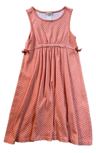 Gymboree Dress Girls Sz 12 Peach and White Polka Dot Bows, Sundress, Summer EUC - Picture 1 of 10