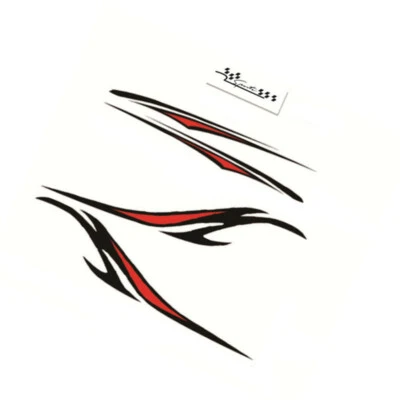 Juego de 2 calcomanías de vinilo para puerta lateral de carrocería de coche rayas gráficos negro/rojo SUV Foto 1 de 4