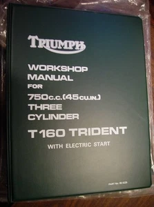 1975-76 Triumph T160, Trident 750, OEM, NOS, SHOP BINDER, Brown Paper Wrap, F/SH - Bild 1 von 7