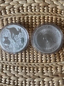 Perth Mint, Australia, 2x1oz, 1899 to 2024, & 2025 Kangaroo coins, in capsules. - Picture 1 of 2