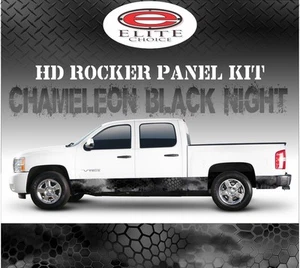 Hex Black Night Camo Rocker Panel Graphic Decal Wrap Truck SUV - 12" x 24FT - Picture 1 of 3