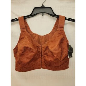 LUNAIRE Bra Size 38 C Brown Front Closure Snaps Wide Straps Comfort - Picture 1 of 6