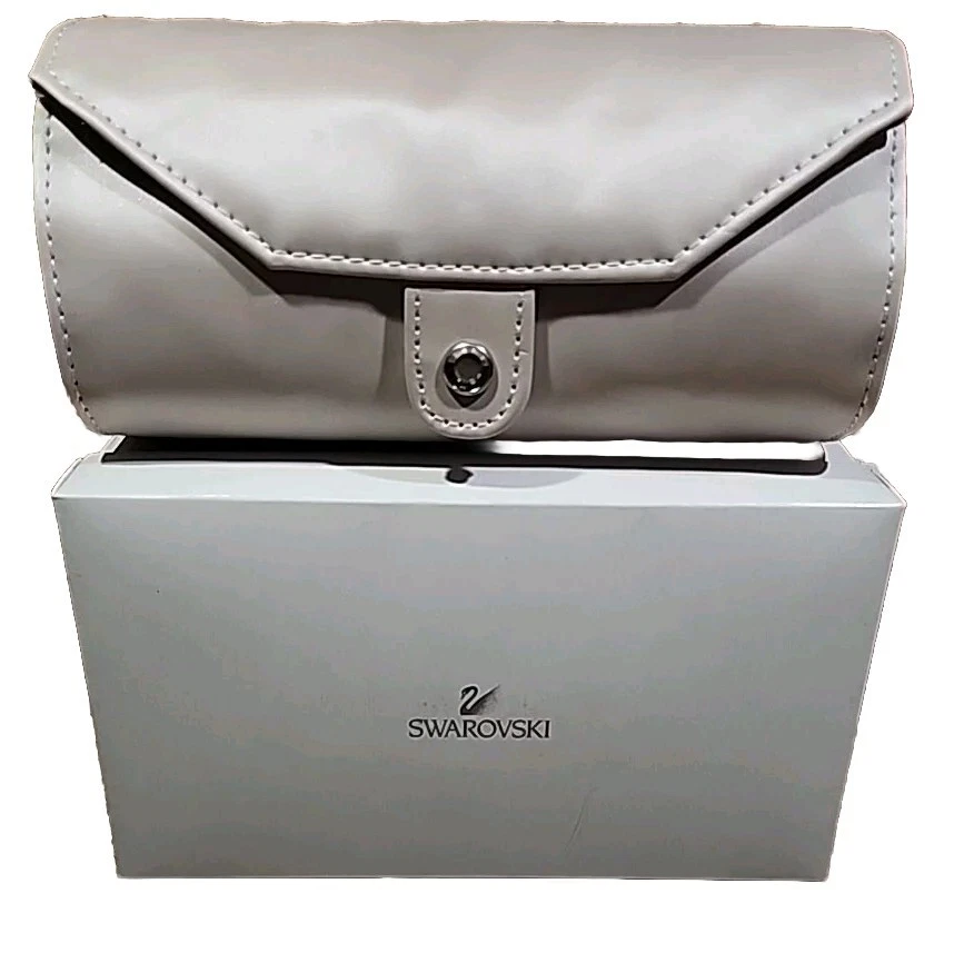 Nova Bolsa de Noite Swarovski Cetim Lilás com Cristal Grande Nova Na Caixa Glamourosa! - Imagem 1 de 4