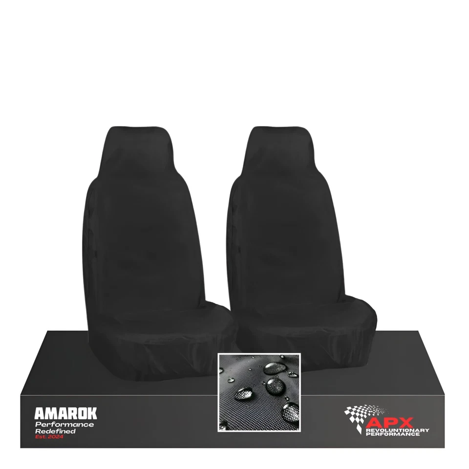 PARA VOLKSWAGEN AMAROK FUNDAS DE ASIENTO IMPERMEABLES DE ALTA RESISTENCIA PROTECTORES NEGROS 1+1 Foto 1 de 1