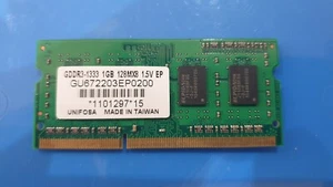 1GB ELPIDA gddr-1333 128mX8 1.5v RAM MEMORY DDR3-PC3 LAPTOP hp dell lenovo sony - Picture 1 of 2