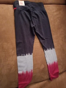 Justice girl leggings Slate blue  Pink (tie dye Light blue pink) size XS 5 6 New - Picture 1 of 2