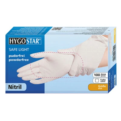 Einweghandschuhe Einmalhandschuhe Nitrilhandschuhe 100 Stk. HYGOSTAR Safe Light