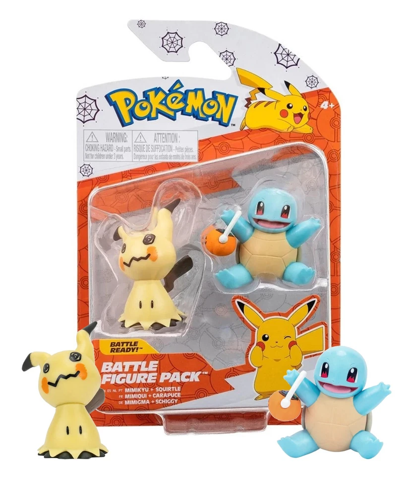 Pokemon Mimikyu y Squirtle Halloween Batalla Figura Pack Nuevo en Paquete Foto 1 de 1