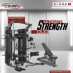 TRSM900FT Smith All in 1 Functional Trainer Leg Press XTR Bench + Seated Leg Ext - Picture 1 of 21