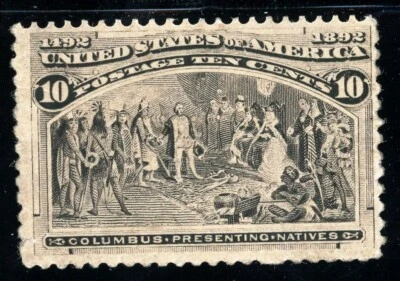 USAstamps Unused FVF US 1893 Columbian Expo Presenting Natives Scott 237 OG MH - Image 1 of 2