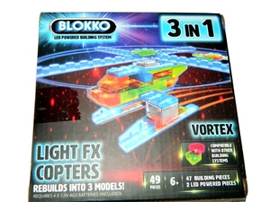 LED Powered Building System Light FX Copters 3 in 1 Vortex Cyclone & Worldwind - Picture 1 of 4