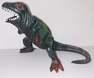 Vintage 80's Dinosaur T-Rex Lizard Monster Hong Kong Figure Toy Black - Picture 1 of 14
