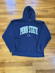 Vintage 90s Penn State Nittany Lions Hoodie Sweatshirt, College Navy XL - Picture 1 of 6
