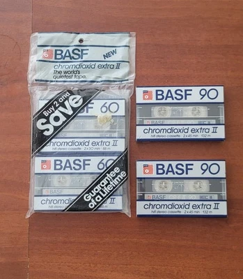 BASF CR-E II Chromdioxid Extra II 60 & 90 Min CrO2 Cassette High Bias (4) Tapes - Image 1 of 3