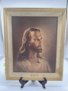 1941 Lithographie Jesus Christus antik gerahmt Kriebel & Bates von Warner Sallman - Bild 1 von 10