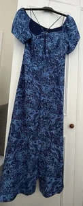 Whistles Silk Midi Dress In Blue Print Size 14 Preloved - Picture 1 of 11