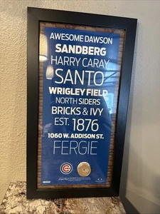 Chicago Cubs Wrigley Field Game Usato Sporco 12"x22" Collage MLB (Cert Steiner) - Foto 1 di 7