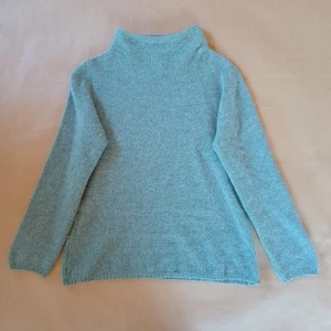 Aspen 100% Cashmere Sweater Womens Large Seafoam Green Mock Neck Tunic Luxury - Picture 1 of 11